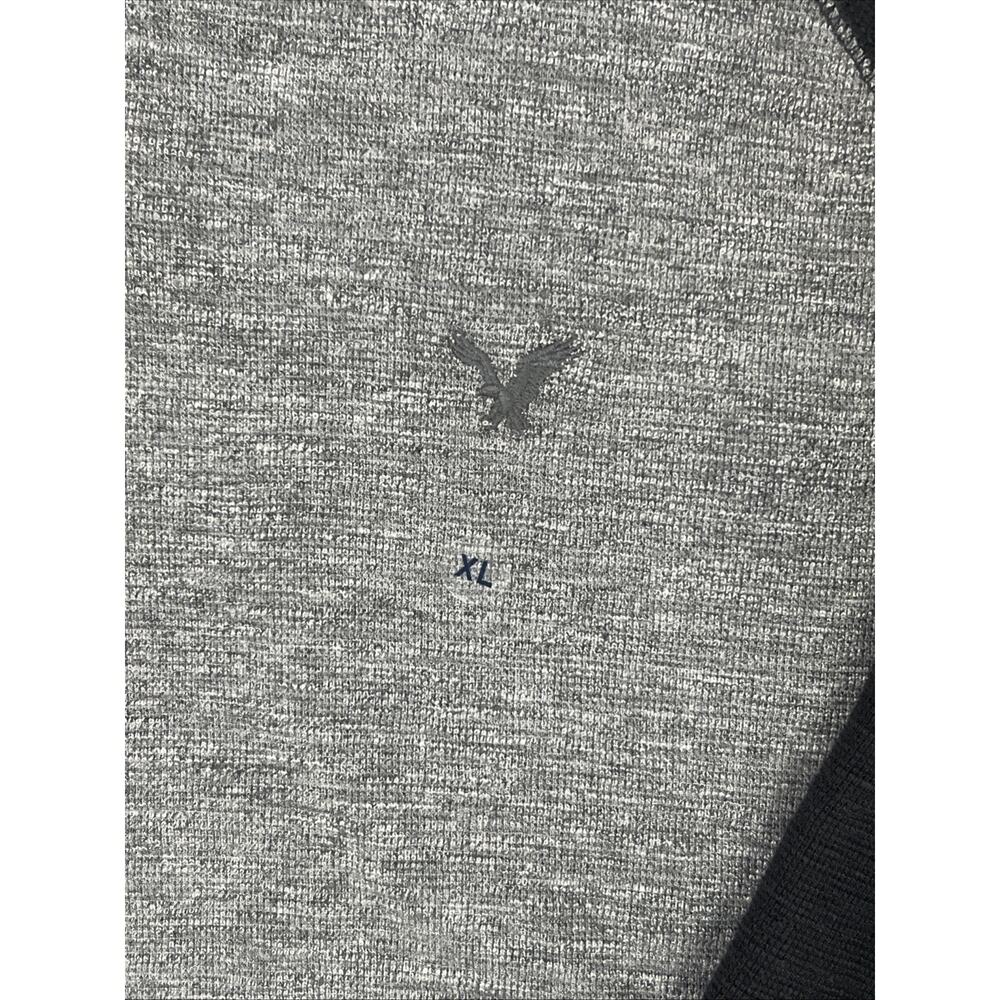 American Eagle Outfitters Thermal Shirt Men XL Gray Black Logo Crew Neck Y2K - Picture 4 of 9